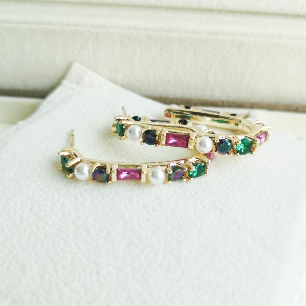 Kendra Scott Multi Mix Madelyn Hoop Earrings Gold